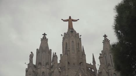 Stunning-footage-of-the-temple-of-The-Sacred-Heart-of-Jesus-located-on-the-summit-of-Mount-Tibidabo-in-Barcelona