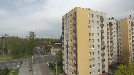 renovated residential blocks from the communist era in a city in central europe