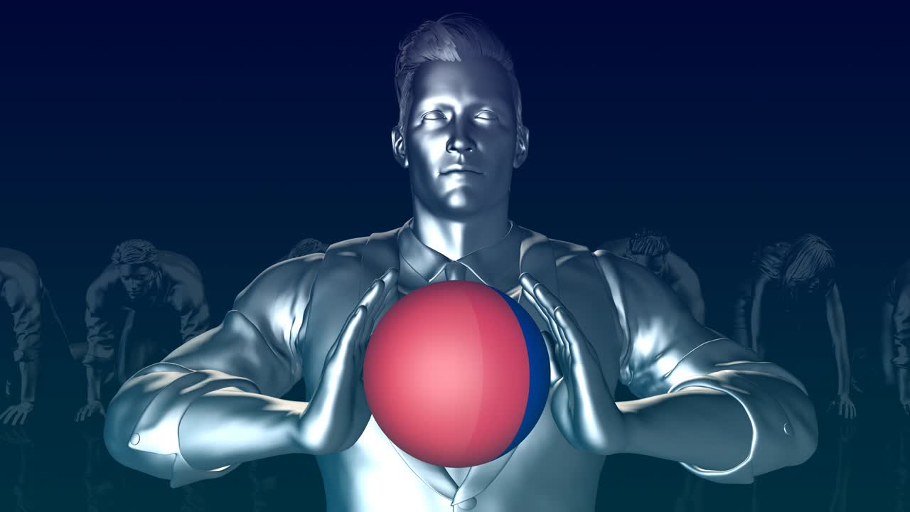 프랑스의 발을 들고 있는 남자가 글로벌 스피어입니다.