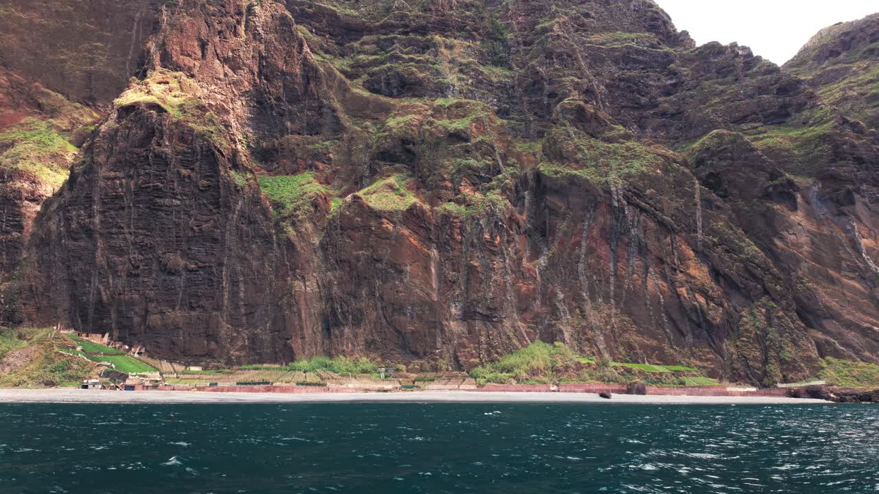 View of Cabo Girão from the sea side, Madeira Island, Portugal