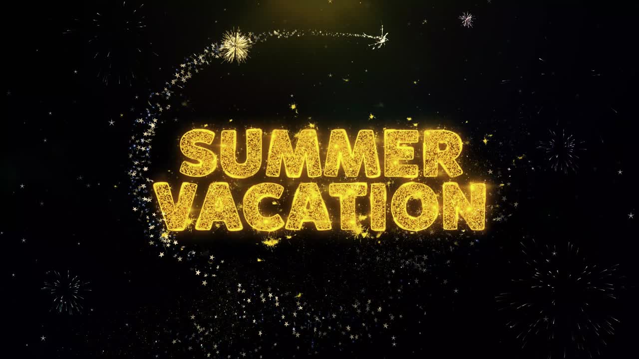 Summer Vacation Fireworks Graphic