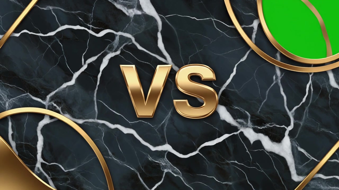 Versus Versus Text Animation on Black Marble Background