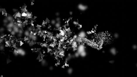 fondo geométrico abstracto con partículas brillantes