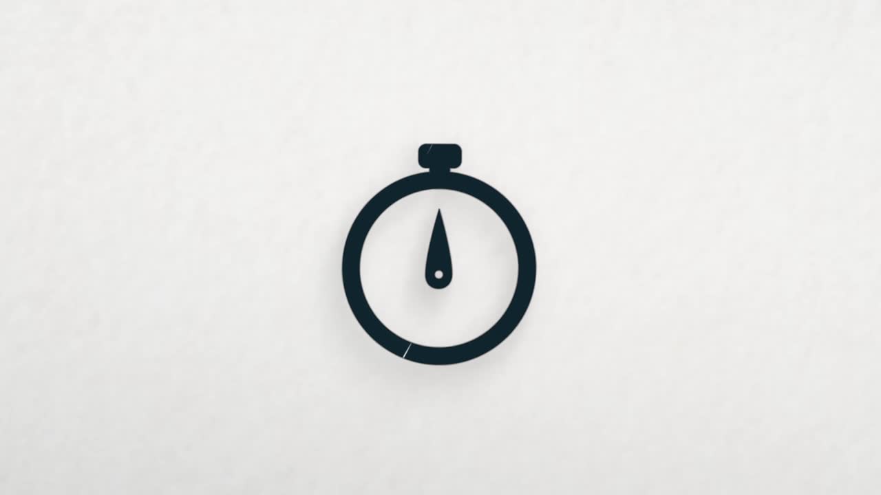 Stopwatch icon with color drawing effect. Doodle animation. 4K