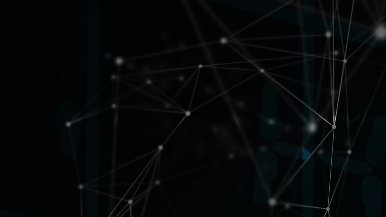 Animation of network of connections on dark background