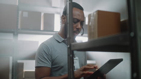 warehouse worker checking inventory