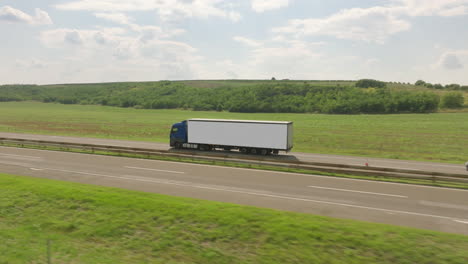 blue truck on highway