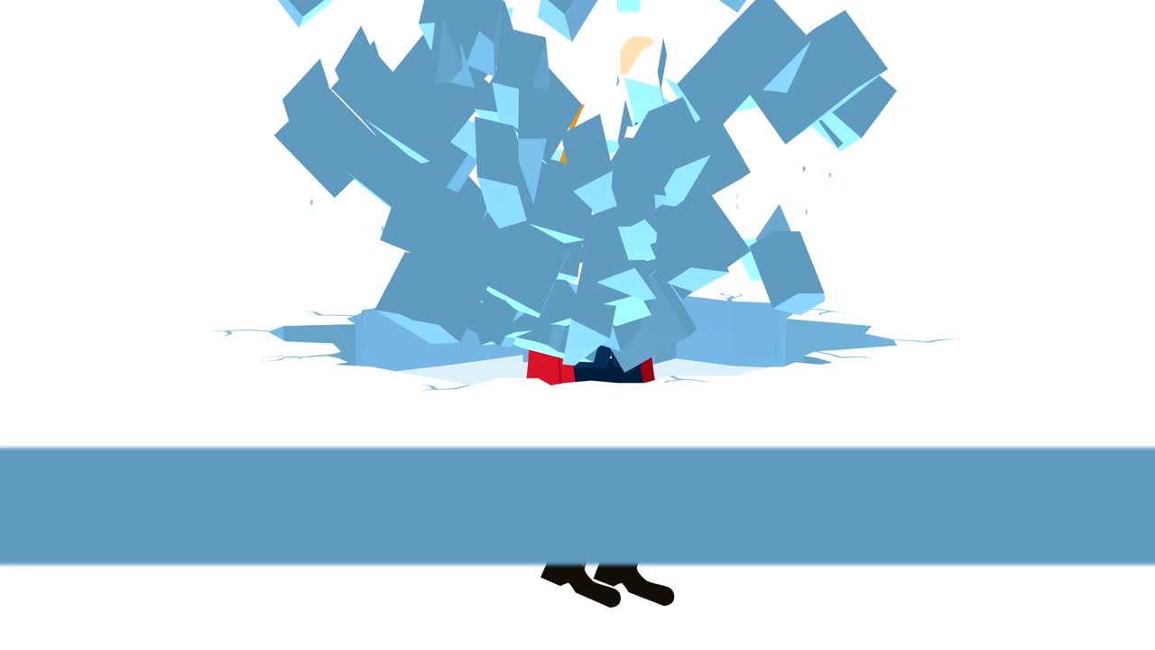 벽을 깨는 슈퍼 히어로 비즈니스맨: 자유와 도전 개념: 평평한 스타일의 루프 일러스트레이션