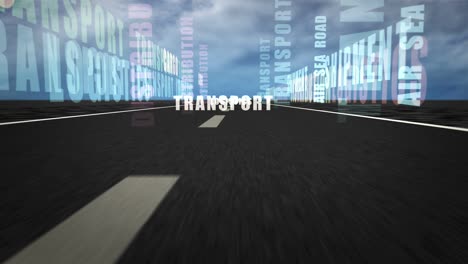 speed flight transport text on road loop