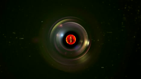 lente de la cámara y ojo de fuego