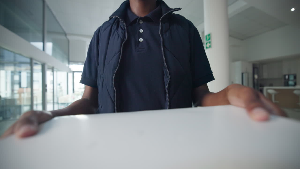 Delivery person handing over package