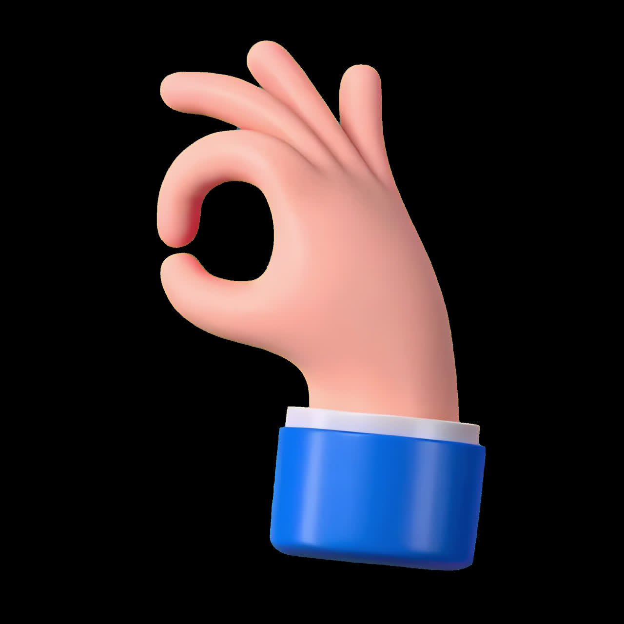 3D Animated Hand Making OK Gesture