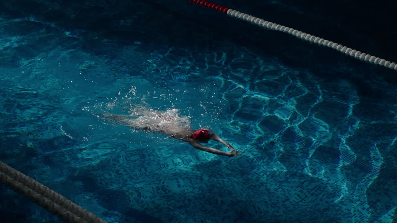 Woman swimming in a pool