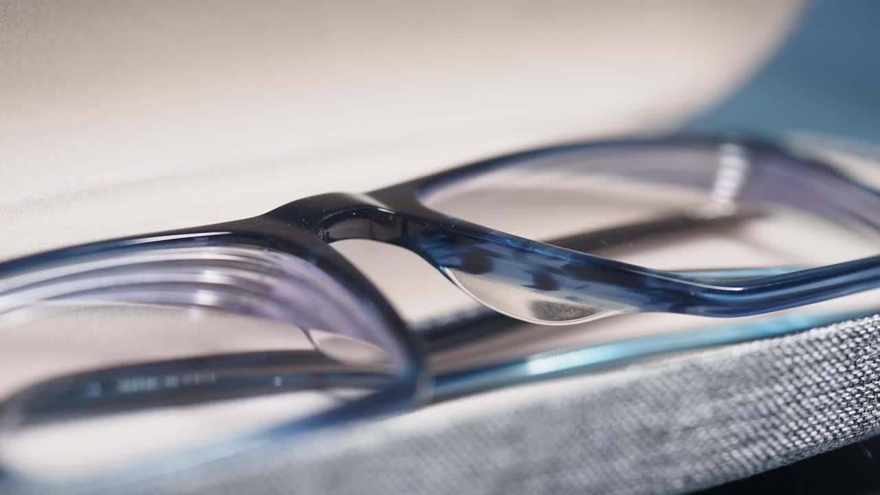 Close-up of eyeglasses in a case