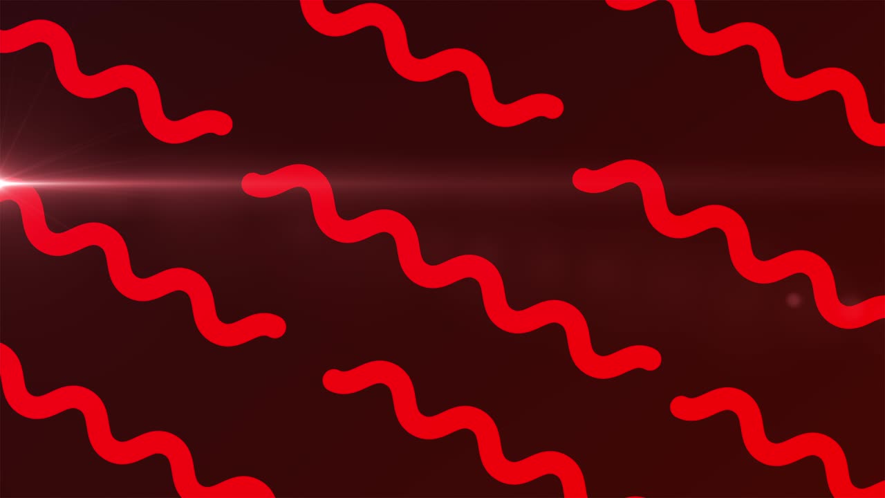 Red wiggle seamless loop background with flare