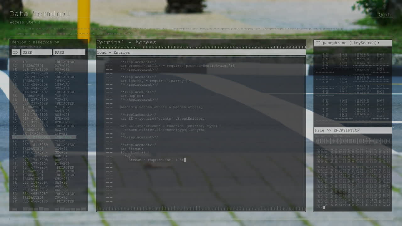 animación del procesamiento de datos digitales sobre el tráfico por carretera