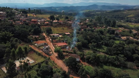Aerial-Shot-Over-Village-in-Jungle-of-Brazil