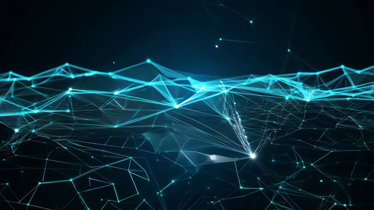 A blue line of lines with a black background. The lines are connected to each other