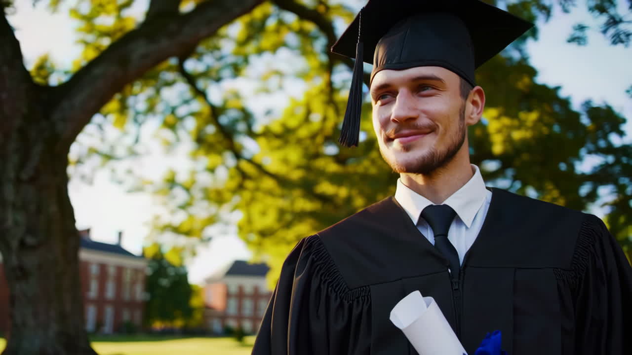 Young Man Graduates from University