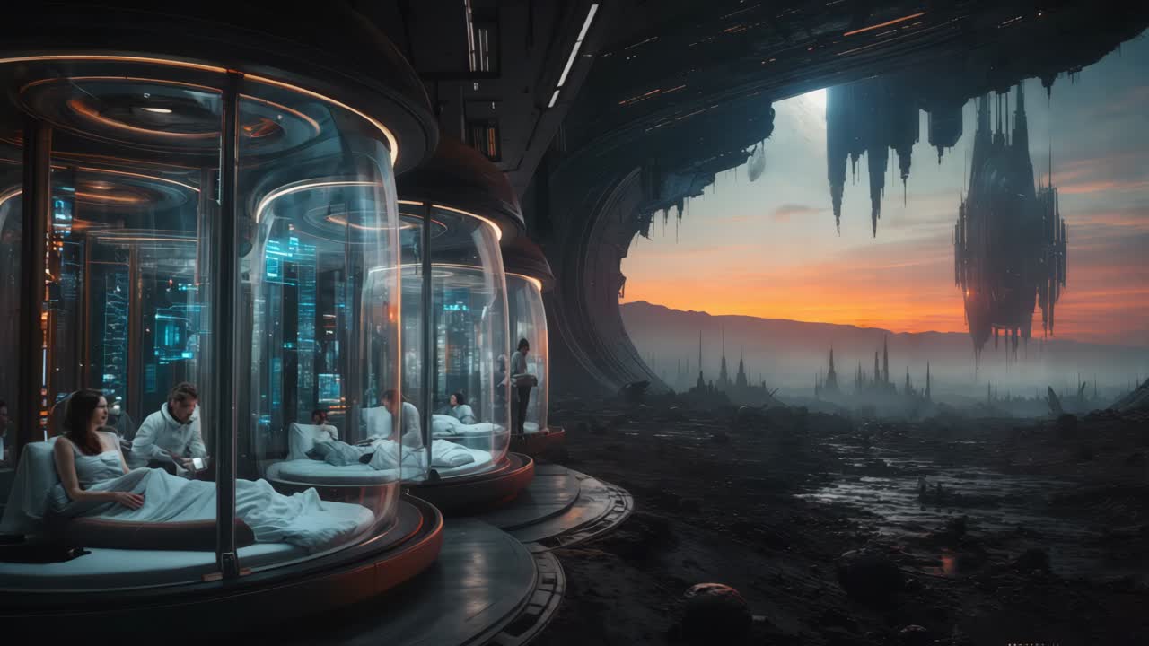 Cryo-Sleep Pods on a Post-Apocalyptic Planet