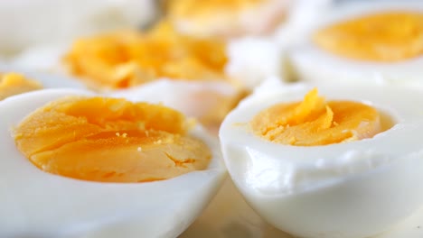 close up of hard boiled eggs