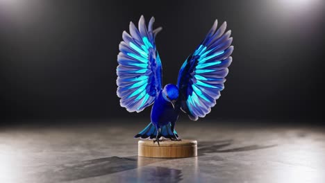 beautiful blue bird in flight