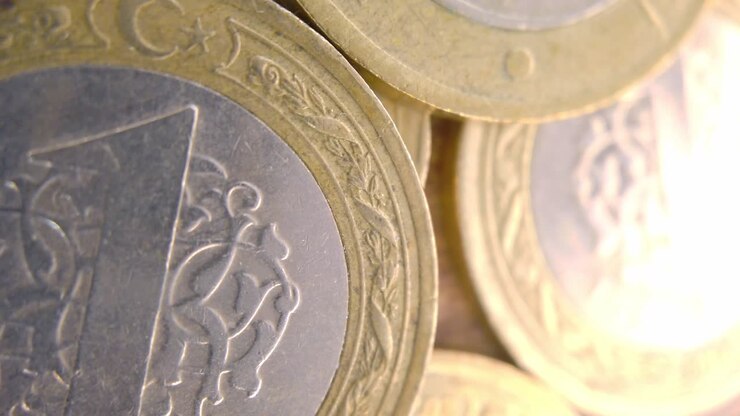 Primo piano di 1 Lira Turca.