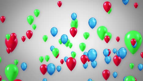 bright abstract background of jumble of rainbow colored balloons loop animation with alpha channel.