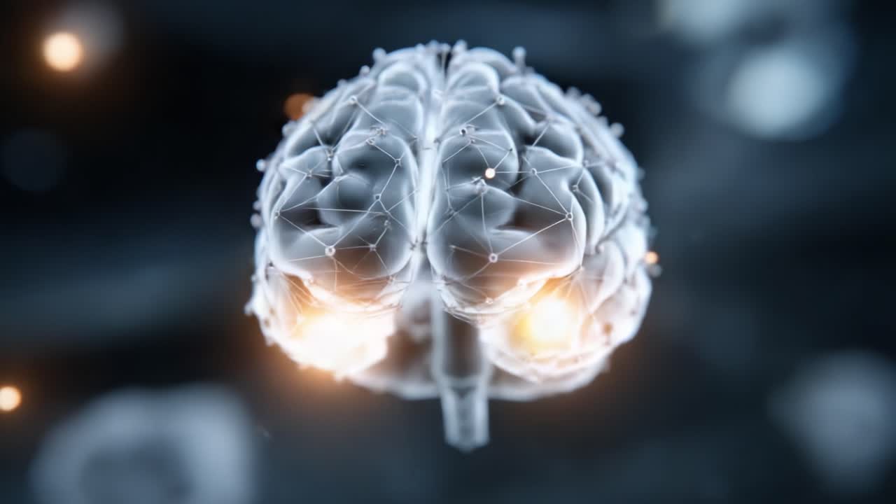 A Detailed Visualization of the Human Brain, Showcasing Its Intricate Network of Neurons and Connections in a Futuristic, Digital Design
