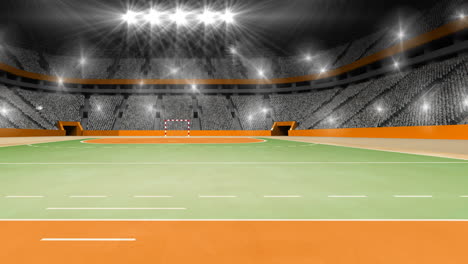 animation of handball sports stadium with lighting