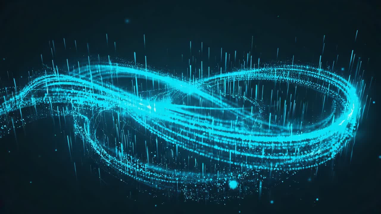 Abstract blue light trails