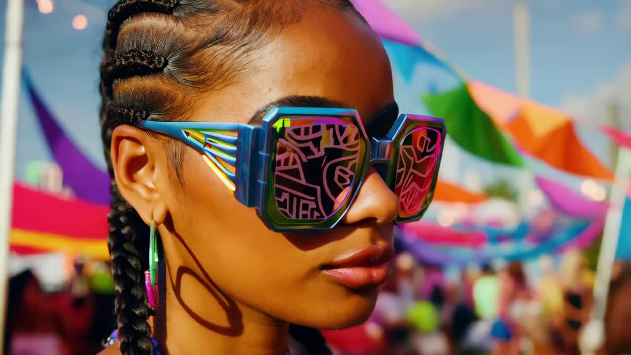 다채로운 축제 에서 여자