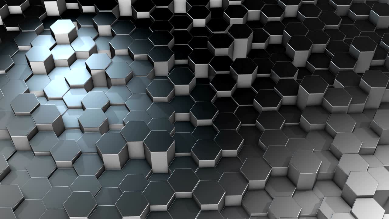tecnología de movimiento abstracto cromo hexágonos fondo