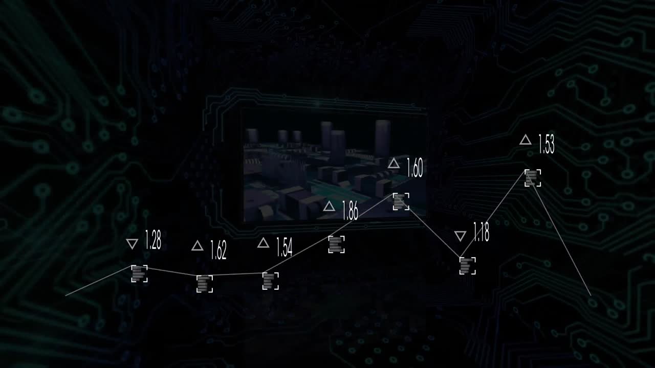 Animation of data processing over computing board