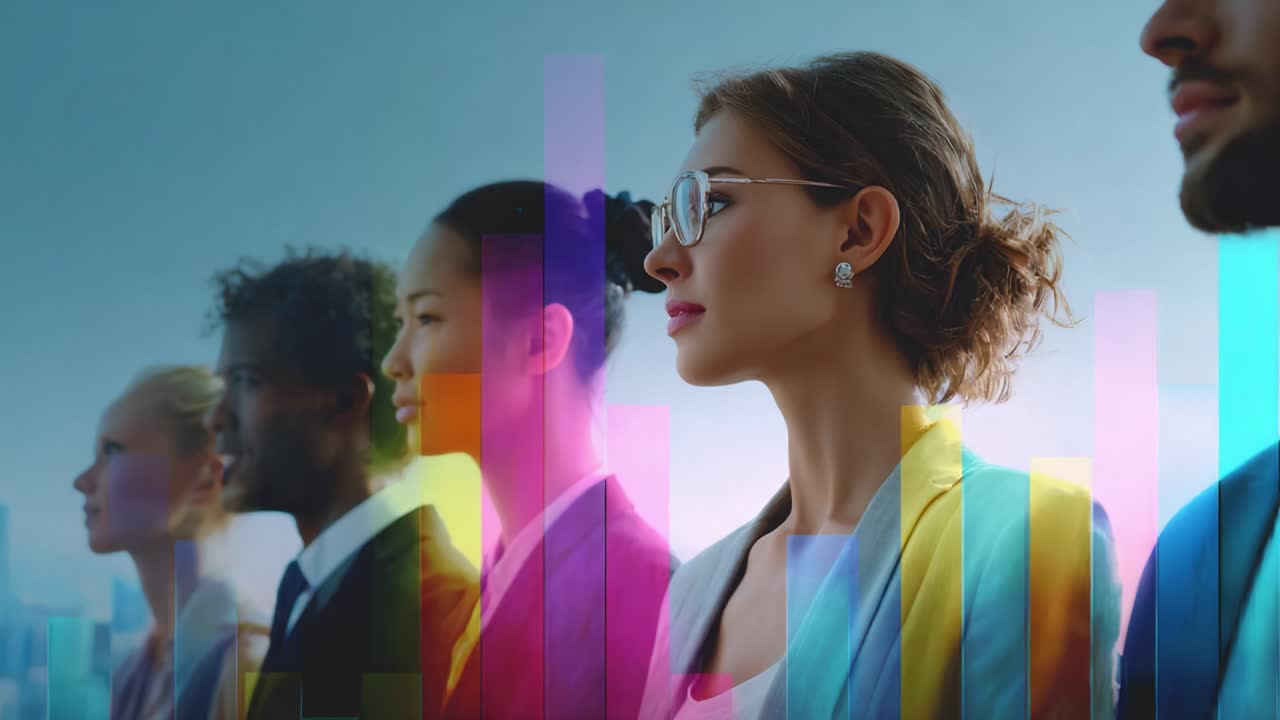 Diverse Business Team and Data Visualization