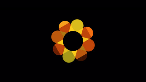 animated floral circle animation with rotating flower for circular shaped logo ideas