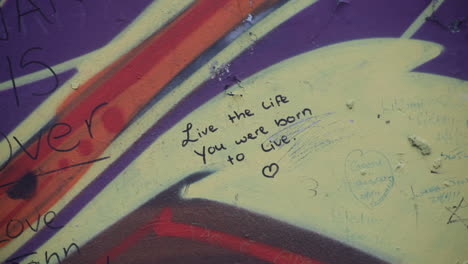 a section of wall erected to quell northern irish conflict, now a repository for art and messages