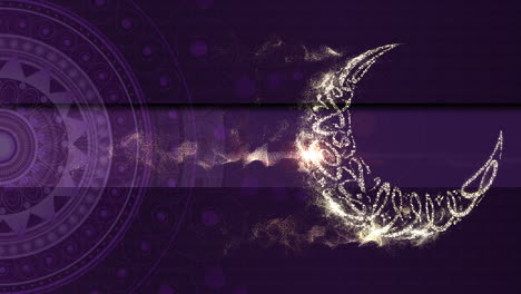 eid al adha mubarak or the festival of sacrifice for the muslim community loop video clip background decorations with elegant arabesque calligraphy text particles design