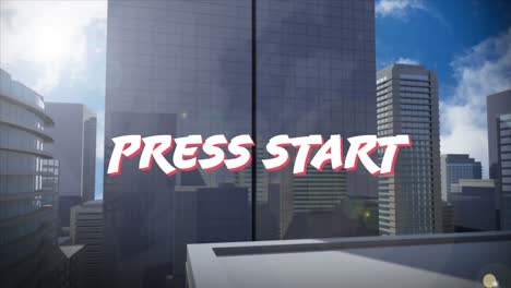 animación de la prensa comienza sobre los rascacielos