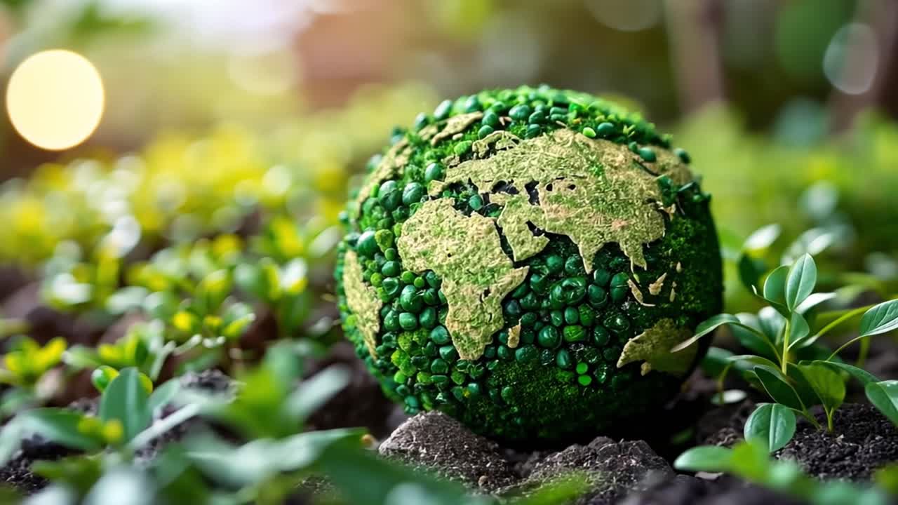 Green Earth Globe Symbolizing Nature and Sustainability