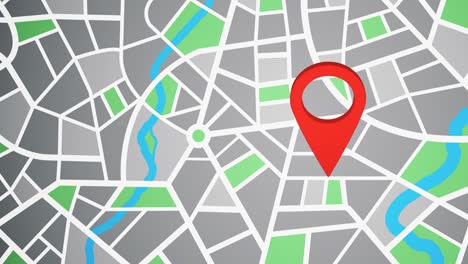 punto de ubicación en rojo en el mapa de navegación