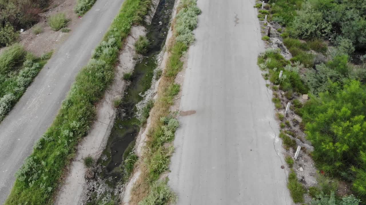 시골 길에서 시간 경과