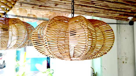 lamps and bulbs hanging, handicraft hanging lamp made from wood