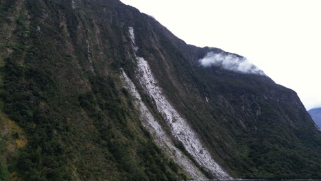 deslizamiento de tierra destruyó bosque en majestuoso acantilado en milford sound, nueva zelanda