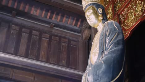 Buddha-Statue-In-Bai-Dinh-Pagoda-Inside-The-Spiritual-Complex-The-Largest-Temple-In-Southeast-Asia,-Ninh-Binh,-Vietnam