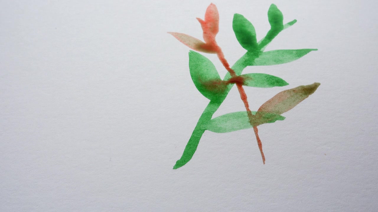 Zeichnung auf Papier mit Aquarellfarben.