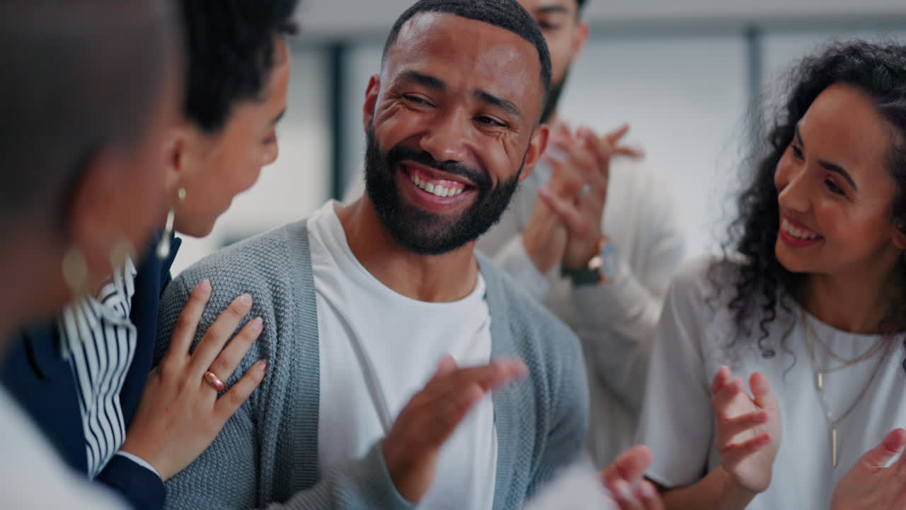 Clapping, congratulations and business people