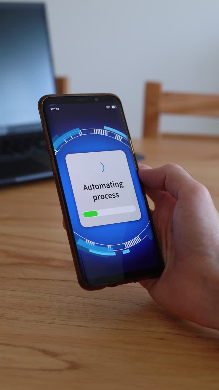 Vertical shot of process automation on smartphone app