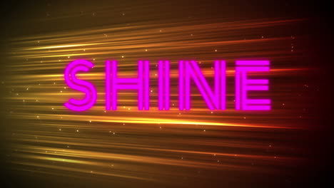 animation of shine text and yellow lines on black background