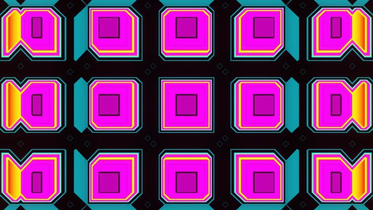 Abstraktní pulzace abstraktního vícebarevného kaleidoskopu VJ Loop.